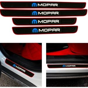 NEW 4 piece Universal Mopar Red Rubber Car Door Scuff Sill Cover Panel Set